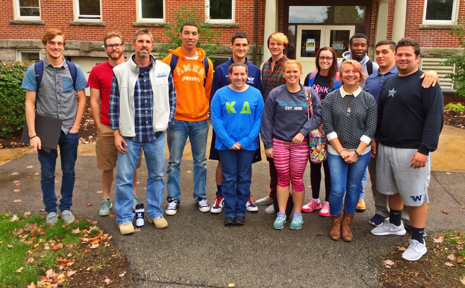 Haynes with WC undergrads preparing for 48 Hour Film Project in 2014.